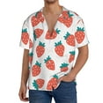 thumbnail image 1 of KLL Strawberries Print Men's Shirt Short Sleeve Button Down Summer Cuba Beach Shirts- Medium, 1 of 5