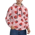 thumbnail image 1 of KLL Strawberries Print Mens Hoodie Long Sleeve Casual Pullover Hooded Sweatshirt Fashion Drawstring Hoodies with Pocket-Large, 1 of 1