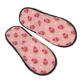 thumbnail image 1 of KLL Strawberries Slippers for Women Men House Slip on Indoor Outdoor Bedroom Furry Fleece Lined Ladies Comfy Anti-Skid Rubber Hard Sole-Medium, 1 of 8
