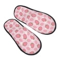 thumbnail image 1 of KLL Strawberries Slippers for Women Men House Slip on Indoor Outdoor Bedroom Furry Fleece Lined Ladies Comfy Anti-Skid Rubber Hard Sole-Medium, 1 of 8