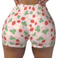 thumbnail image 1 of KLL Strawberry And Flowers Pattern Workout Shorts for Women Scrunch Short Gym Yoga Running Sport Active Exercise Fitness Shorts, 1 of 8