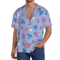 thumbnail image 1 of KLL Strawberry And Flowers Print Men's Shirt Short Sleeve Button Down Summer Cuba Beach Shirts- XX-Large, 1 of 5