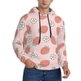 thumbnail image 1 of KLL Strawberry And Flowers Print Mens Hoodie Long Sleeve Casual Pullover Hooded Sweatshirt Fashion Drawstring Hoodies with Pocket-XX-Large, 1 of 6