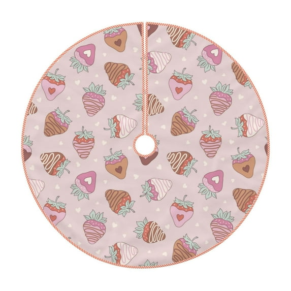 KLL Strawberry Cake Christmas Tree Skirt 30" ,Party Decorations Farmhouse for Christmas Decorations Holiday Party