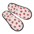 thumbnail image 1 of KLL Strawberry Floral Slippers for Women Men House Slip on Indoor Outdoor Bedroom Furry Fleece Lined Ladies Comfy Anti-Skid Rubber Hard Sole-Medium, 1 of 8