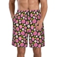 thumbnail image 1 of KLL Strawberry Men's Casual Summer Beach Shorts Hawaiian Shorts with Pockets-Small, 1 of 5