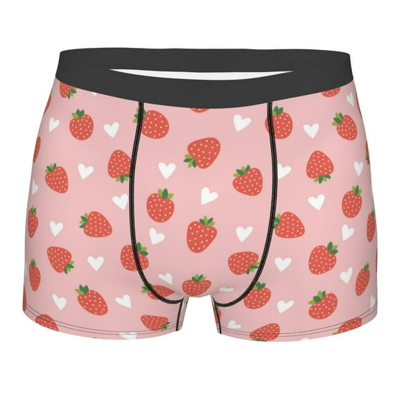 KLL Strawberry Men's Cotton Boxer Briefs Underwear-Large