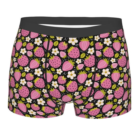 KLL Strawberry Men's Cotton Boxer Briefs Underwear-Large