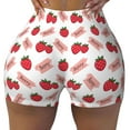 thumbnail image 1 of KLL Strawberry Pattern Workout Shorts for Women Scrunch Short Gym Yoga Running Sport Active Exercise Fitness Shorts, 1 of 8