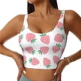 thumbnail image 1 of KLL Strawberry for Workout Tank Tops for Women,U Back Fitness Top Built in Shelf Bras Padded Fit for Yoga Gym-Medium, 1 of 8