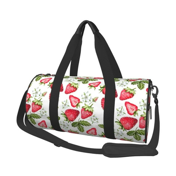 KLL Strawberry1 Duffle Bag For Men Women Sport Gym Fitness Tote Travel Training Workout Basketball Football Weekender