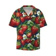 thumbnail image 1 of KLL Strawberry2 Print Men's Shirt Short Sleeve Button Down Summer Cuba Beach Shirts- Small, 1 of 7