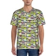 thumbnail image 1 of KLL Striped With Palm Tree Branches for Men's Baseball Shirts,Short Sleeve Casual Shirts Button Down Shirt for Men Beach Summer Wedding Shirt-Medium, 1 of 7