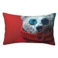 thumbnail image 1 of KLL Stylish Polar Bear Sunglasses Pillow Covers Envelope Closure,Super Soft and Cozy Fuzzy Fleece Pillow Case Cover, 1 of 5