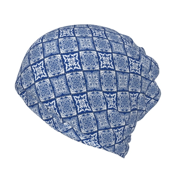 KLL Stylized Flowers Vintage Boho Pirnt Wicking Running Beanie Head Wrap Cycling Bandana for Men Women