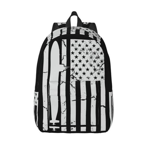 KLL Submarine Vintage Flag Print Travel Laptop Backpack - College Backpack Business Work Bag Nurse Bag Casual Daypack for Weekender Business Hiking -Medium