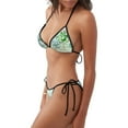 thumbnail image 1 of KLL Succulent Print Bikini Set for Women,String Two Piece Halter Top Triangle Bikini Set with Tie Side Bottom Sexy Swimsuit Bathing Suits, 1 of 5