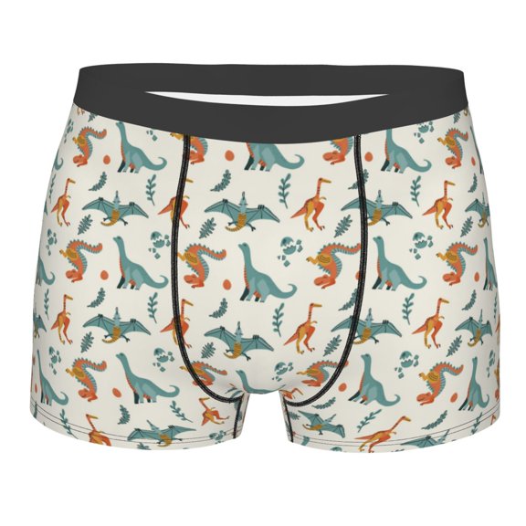 KLL Summer Dinosaur Men's Cotton Boxer Briefs Underwear-Medium