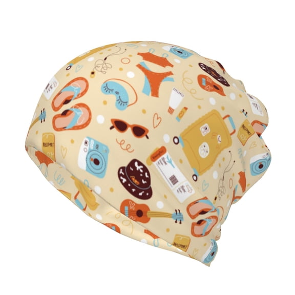 KLL Summer Travel Pirnt Wicking Running Beanie Head Wrap Cycling Bandana for Men Women