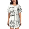 thumbnail image 1 of KLL Summer Vacation Scene With Camping Van Print Pajama Set for Women Short Sleeve Sleepwear Pjs Soft 2 Piece Lounge Sleepwear Sets-4X-Large, 1 of 6