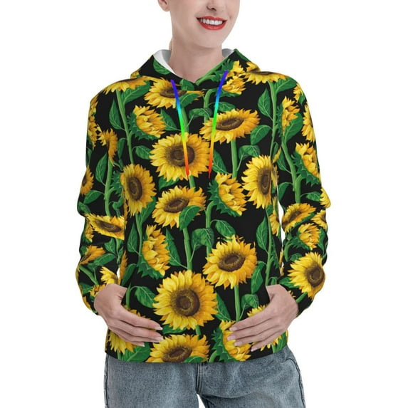 KLL Sunflower 1 for Womens Pullover Hoodie with Pocket Hooded Long Sleeve Shirts Sweatshirt for Women-X-Large
