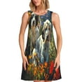 thumbnail image 1 of KLL Sunflower Field Spotted Dog Pattern Womens Summer Dresses 2025,Loose Round Neck Sleeveless Sundresses Tank Dresses with Pockets, 1 of 7