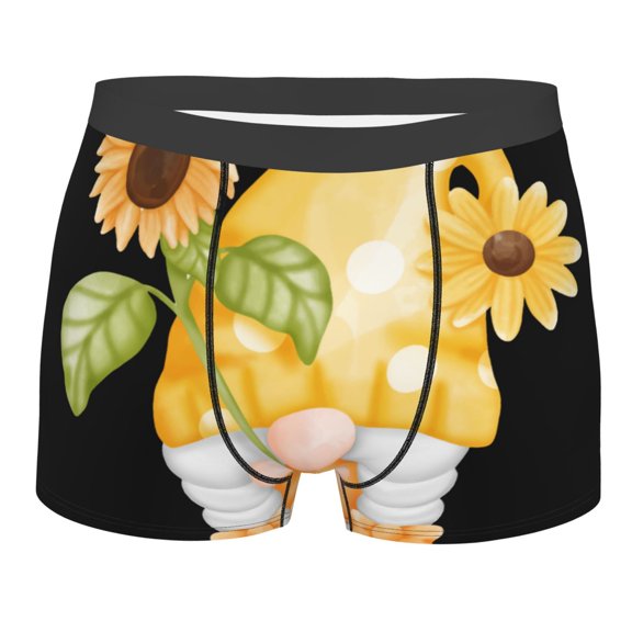 KLL Sunflower Gnomes 3 Men's Cotton Boxer Briefs Underwear-Large