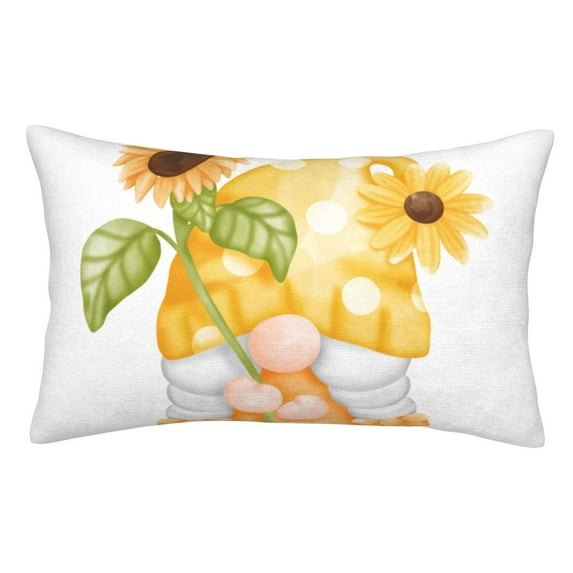 KLL Sunflower Gnomes 3 Pillow Covers Envelope Closure,Super Soft and Cozy Fuzzy Fleece Pillow Case Cover (No pillow core) 16"x24"
