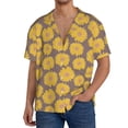 thumbnail image 1 of KLL Sunflower Print Men's Shirt Short Sleeve Button Down Summer Cuba Beach Shirts- Medium, 1 of 5
