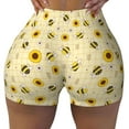 thumbnail image 1 of KLL Sunflowers Bee Pattern Workout Shorts for Women Scrunch Short Gym Yoga Running Sport Active Exercise Fitness Shorts, 1 of 8
