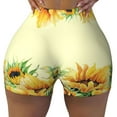thumbnail image 1 of KLL Sunflowers On A Yellow Background Pattern Workout Shorts for Women Scrunch Short Gym Yoga Running Sport Active Exercise Fitness Shorts, 1 of 8