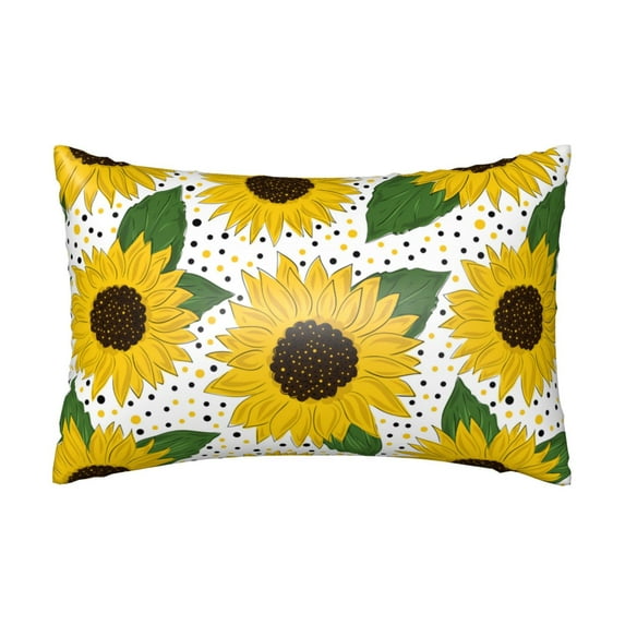 KLL Sunflowers Pattern Silk Pillowcase for Hair and Skin Standard Size 20"X 30" Soft Breathable Pillow Covers for Sleeping