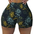 thumbnail image 1 of KLL Sunflowers Pattern Workout Shorts for Women Scrunch Short Gym Yoga Running Sport Active Exercise Fitness Shorts, 1 of 8