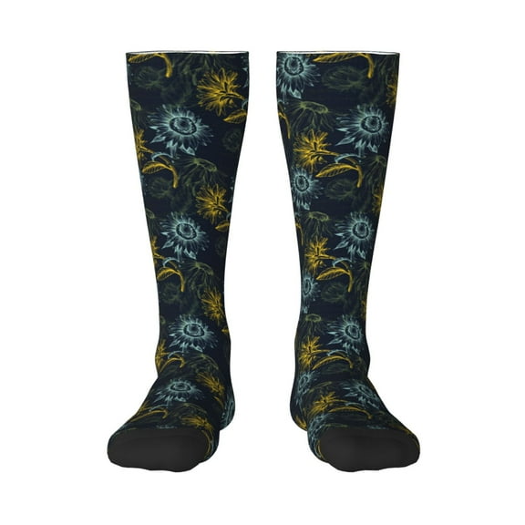 KLL Sunflowers Print Cool Socks Men's Women's Crew Socks Funny Crazy Novelty Stockings