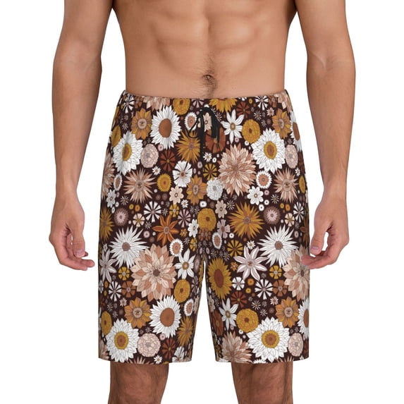 KLL Sunflowers for Men's 1-Pack Shorts,Sleep Pajama Shorts for Men Soft Pj Shorts Men's Pajama Bottoms Sleepwear -XX-Large