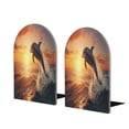 thumbnail image 1 of KLL Sunset Dancing Dolphin A Print Wood Book Ends for Shelves,1 Pair Wood Bookends Book Holder Stand Decorative, Book Stoppers for Heavy Duty Books CD File Video Games, 1 of 8