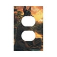thumbnail image 1 of KLL Sunset Meditating Doberman Pattern Electrical Outlet Covers, 3" x 5" 1 Pack Electric Receptacle Plug Covers for Decorator Receptacle Outlet & Switch-Style S, 1 of 6