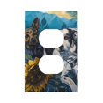 thumbnail image 1 of KLL Sunset Sunflower Dog Pattern Electrical Outlet Covers, 3" x 5" 1 Pack Electric Receptacle Plug Covers for Decorator Receptacle Outlet & Switch-Style S, 1 of 6