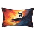thumbnail image 1 of KLL Sunset Surfing Silhouette Pillow Covers Envelope Closure,Super Soft and Cozy Fuzzy Fleece Pillow Case Cover 14"x20", 1 of 5