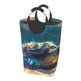 thumbnail image 1 of KLL Sunshine Underwater Sand Turtle Laundry Hamper,Large Canvas Fabric Lightweight Storage Basket Toy Organizer Dirty Clothes Collapsible Waterproof, 1 of 6