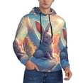 thumbnail image 1 of KLL Sunshine Winged Rabbit Print Mens Hoodie Long Sleeve Casual Pullover Hooded Sweatshirt Fashion Drawstring Hoodies with Pocket-Medium, 1 of 6