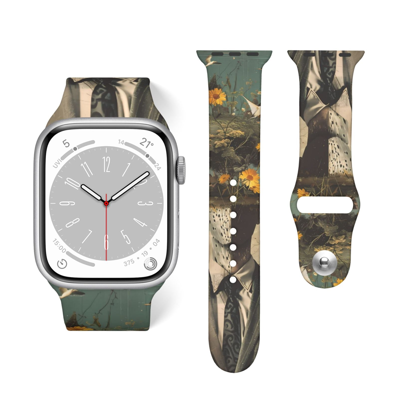 KLL Surreal Floral Mindscape for Apple Watch Band Silicone Strap ...