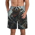 thumbnail image 1 of KLL Surreal Panda Warrior Men's Casual Summer Beach Shorts Hawaiian Shorts with Pockets-X-Large, 1 of 5
