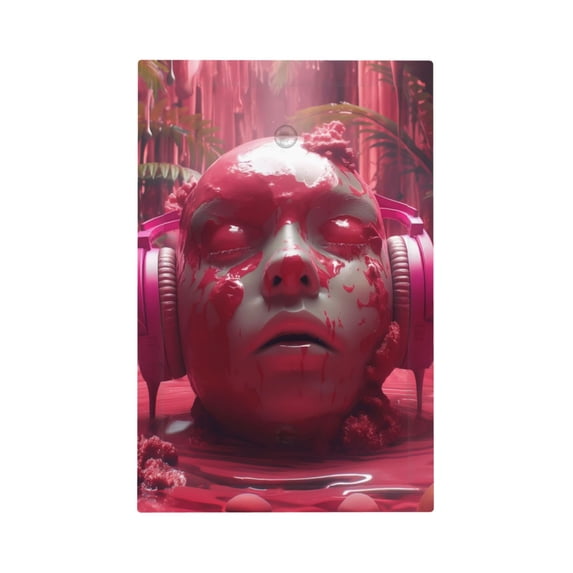 KLL Surreal Pink Headphones Pattern Electrical Outlet Covers, 3" x 5" 1 Pack Electric Receptacle Plug Covers for Decorator Receptacle Outlet & Switch-Style V