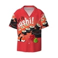 thumbnail image 1 of KLL Sushi Print Men's Shirt Short Sleeve Button Down Summer Cuba Beach Shirts- 3X-Large, 1 of 7