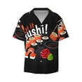 thumbnail image 1 of KLL Sushi Print Men's Shirt Short Sleeve Button Down Summer Cuba Beach Shirts- Small, 1 of 7