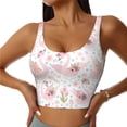 thumbnail image 1 of KLL Swan And Flowers for Workout Tank Tops for Women,U Back Fitness Top Built in Shelf Bras Padded Fit for Yoga Gym-Medium, 1 of 8