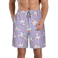thumbnail image 1 of KLL Swan With Stars Men's Casual Summer Beach Shorts Hawaiian Shorts with Pockets-Large, 1 of 5