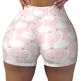 thumbnail image 1 of KLL Swan1 Pattern Workout Shorts for Women Scrunch Short Gym Yoga Running Sport Active Exercise Fitness Shorts, 1 of 5