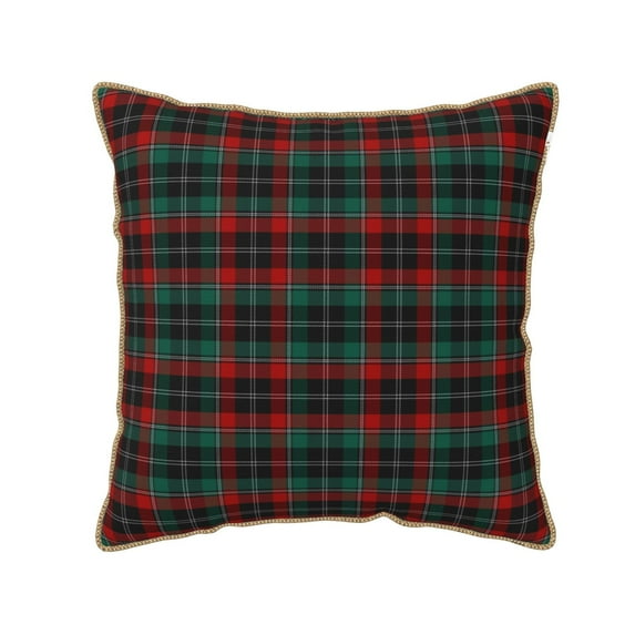 KLL Tartan Plaid Decorative Throw Pillow Covers Velvet Soft for Couch Sofa Bedroom Living Room Outdoor (No pillow core)-